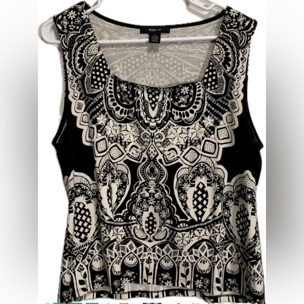 Style & Co square neck patterned XL tank